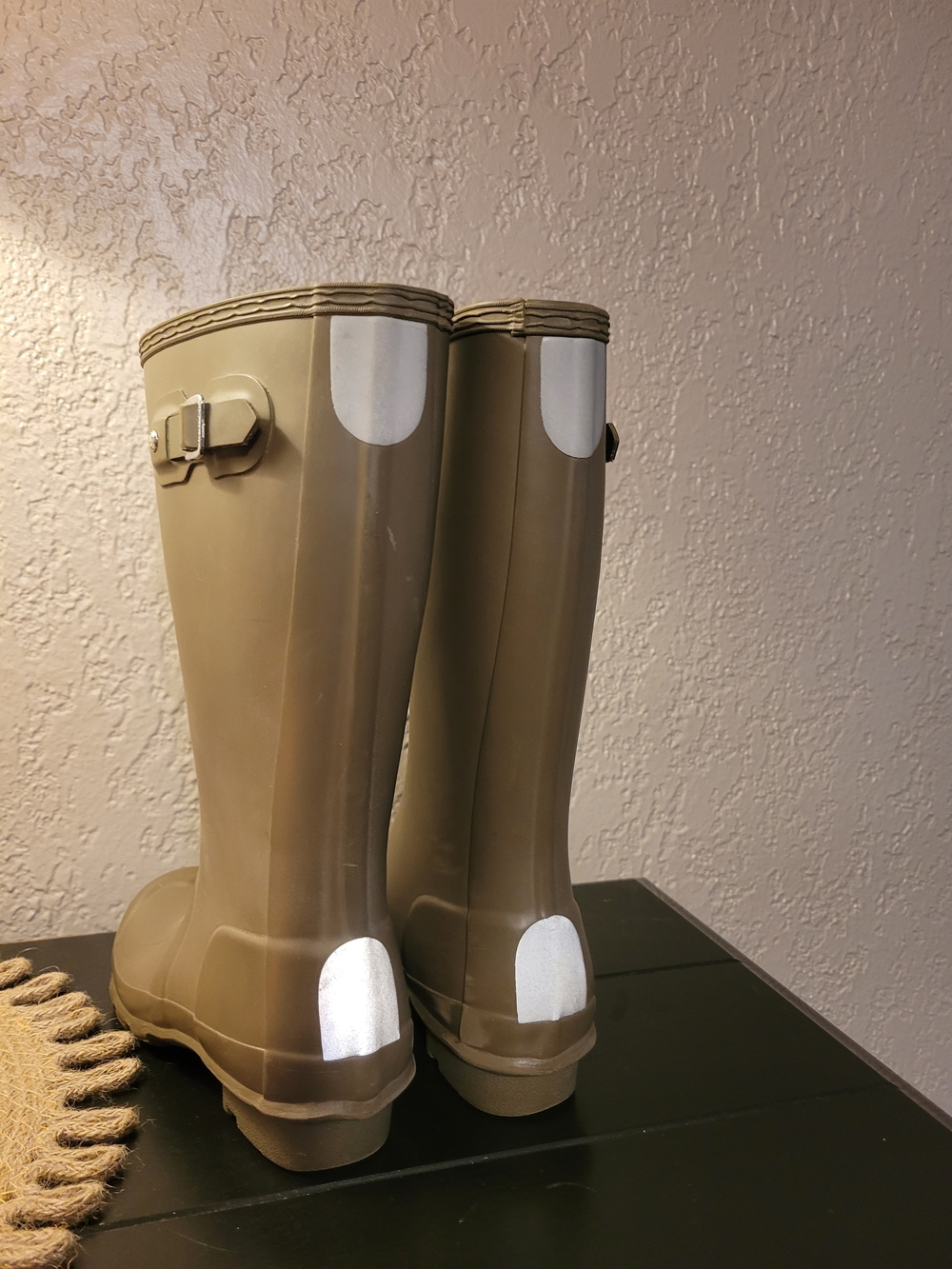 Hunter Original Kids Tall Rain Boots Olive Green Waterproof Size 3B/4G - Picture 8 of 14